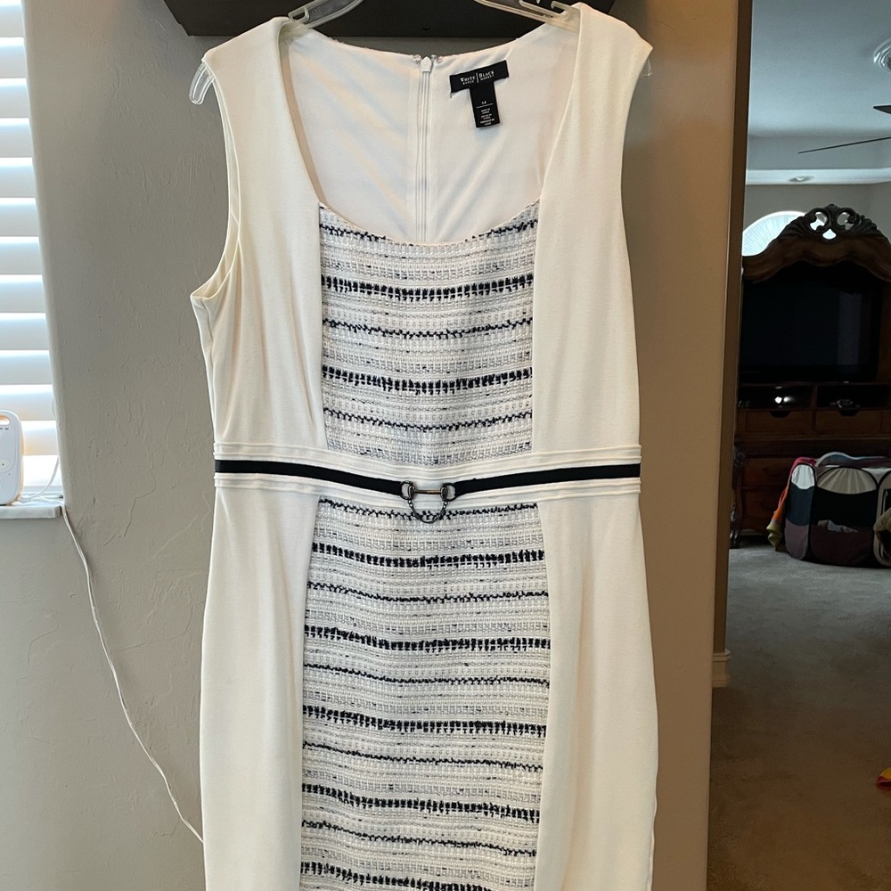 Cream knee length dress with shimmery texture